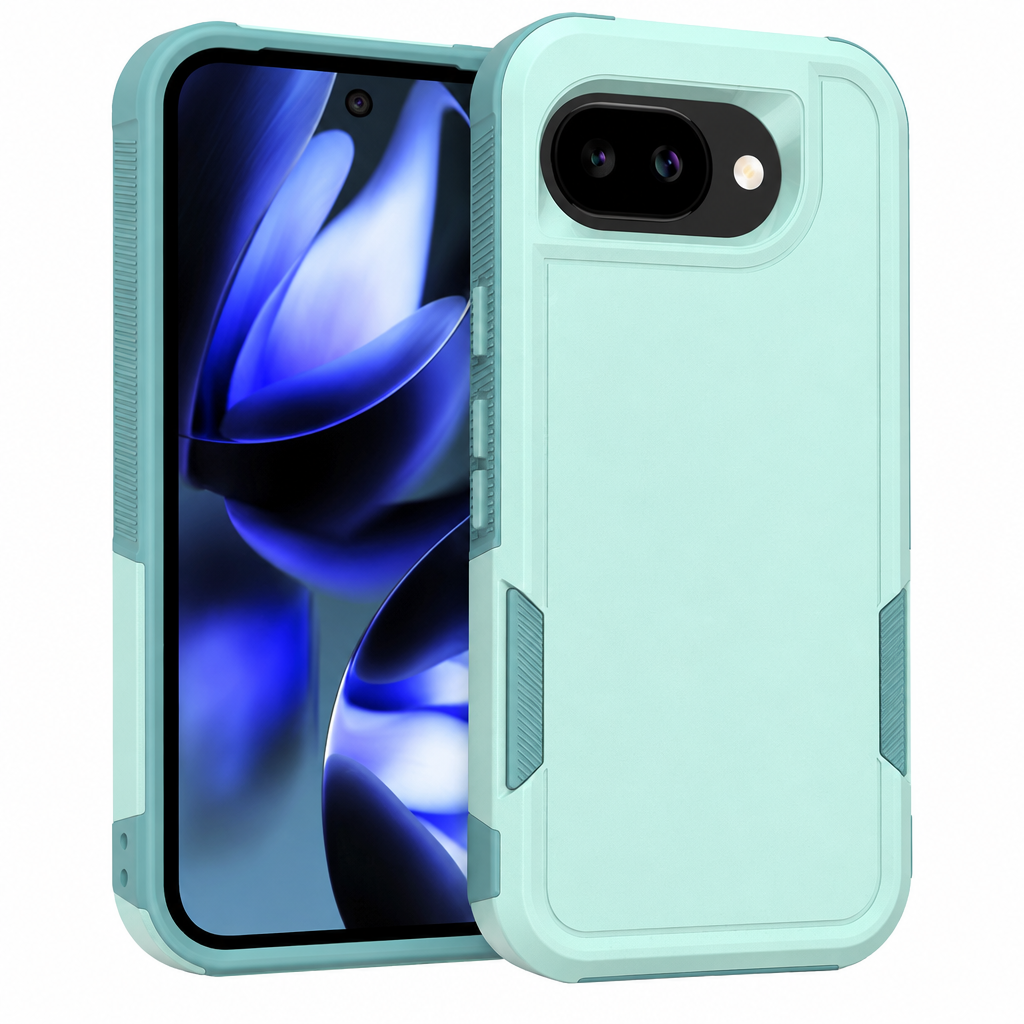 Heavy-Duty 2-in-1 Solid Color Protective Phone Case for Google Pixel 10A / Pixel 9 Pro XL, Anti-Fingerprint TPU Cover - Black