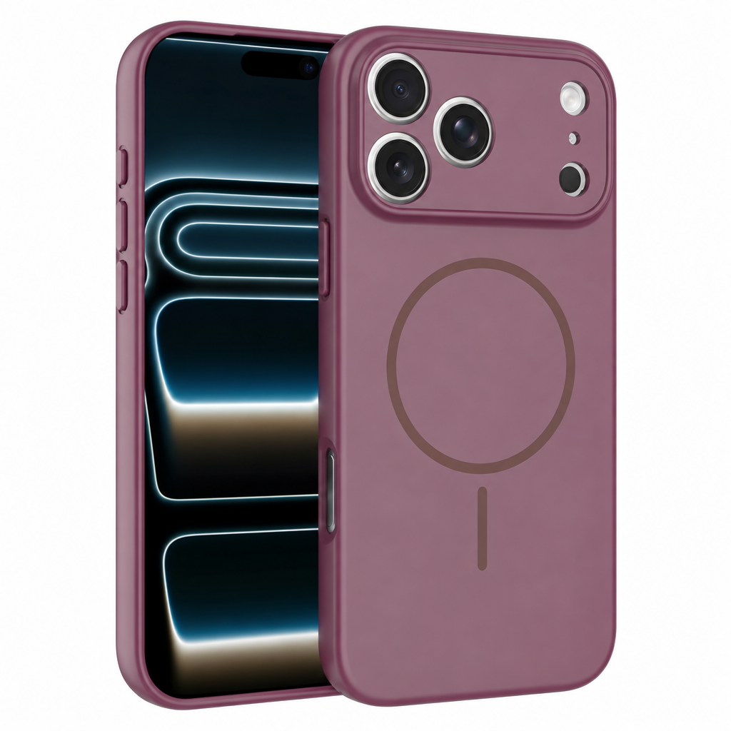 Matte Magnetic Full-Cover Silicone Protective Case with Lanyard Hole for iPhone 17 / 16 / 15 Series, Shockproof Anti-Drop Cover