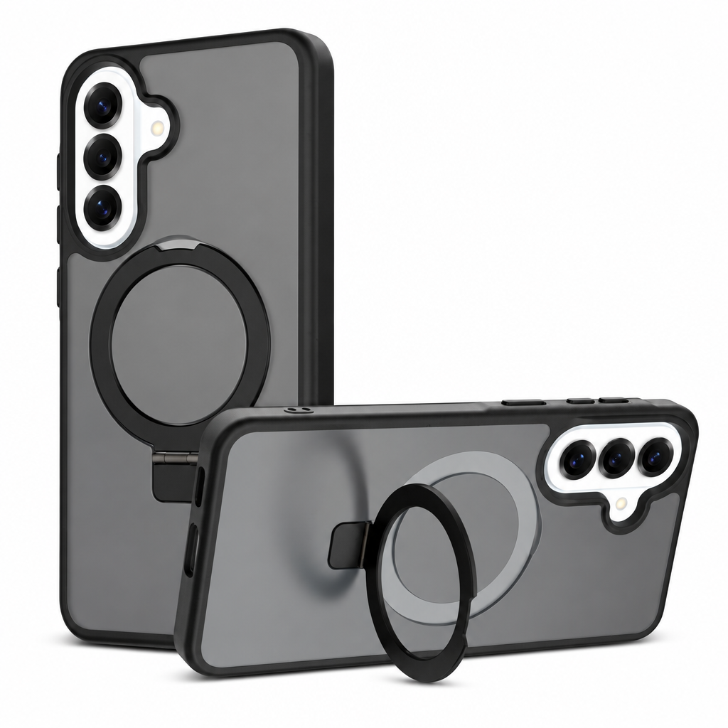 Nordic Style Magnetic Stand Phone Case for Samsung, Anti-Fall TPU Skin-Feel Protective Cover with Built-in Kickstand