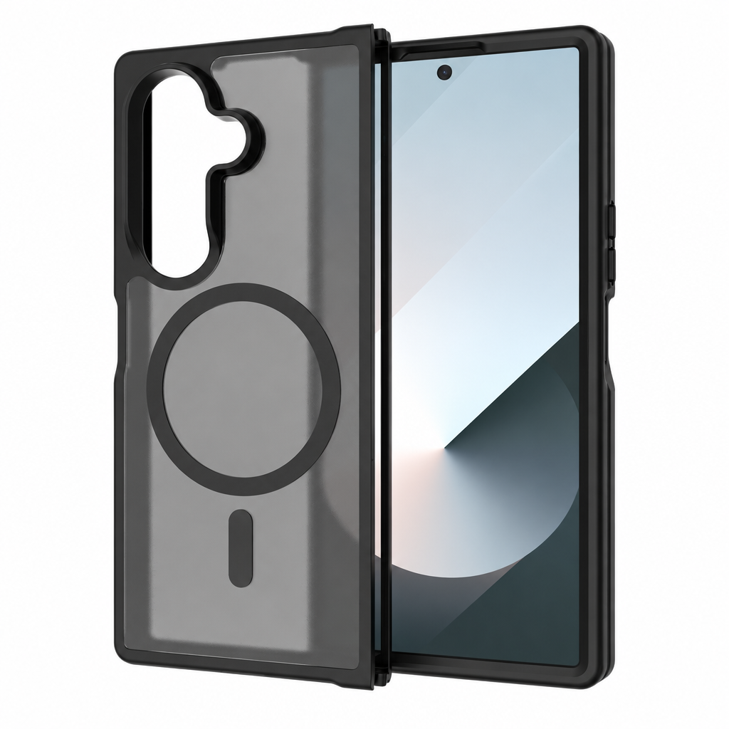 Magnetic Two-in-One Folding Phone Case for Samsung Galaxy Z Fold 7 & Z Fold 6, Matte Skin-Feel TPU Anti-Fall Cover