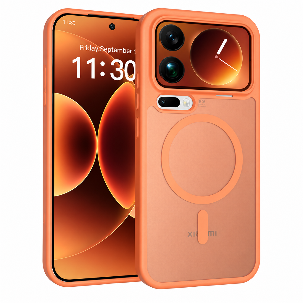 Magnetic Semi-Transparent Skin-Feel Phone Case for Xiaomi - Anti-Fall TPU Protective Cover, Brown